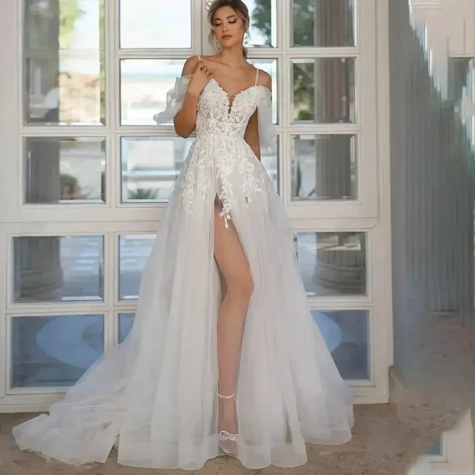 Vestido De Noiva Lace Wedding Dress Robe Princess Mariage Plus Size Bridal Wedding Gowns (ZD14018) - VelvetHem
