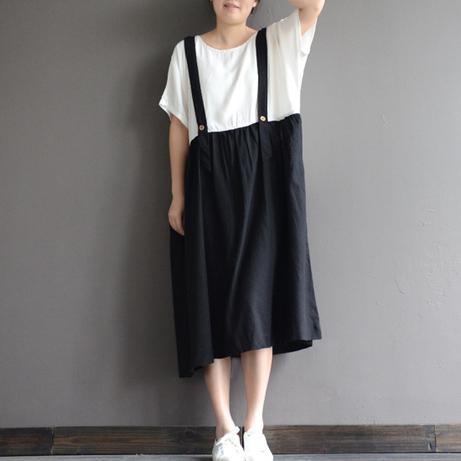 Vintage classic white strap dress summer dress false two pieces