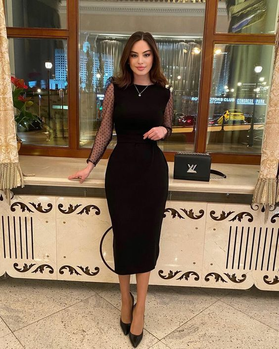 SIMPLE LONG SLEEVES PROM DRESS EVENING DRESS - View 2 | VelvetHem