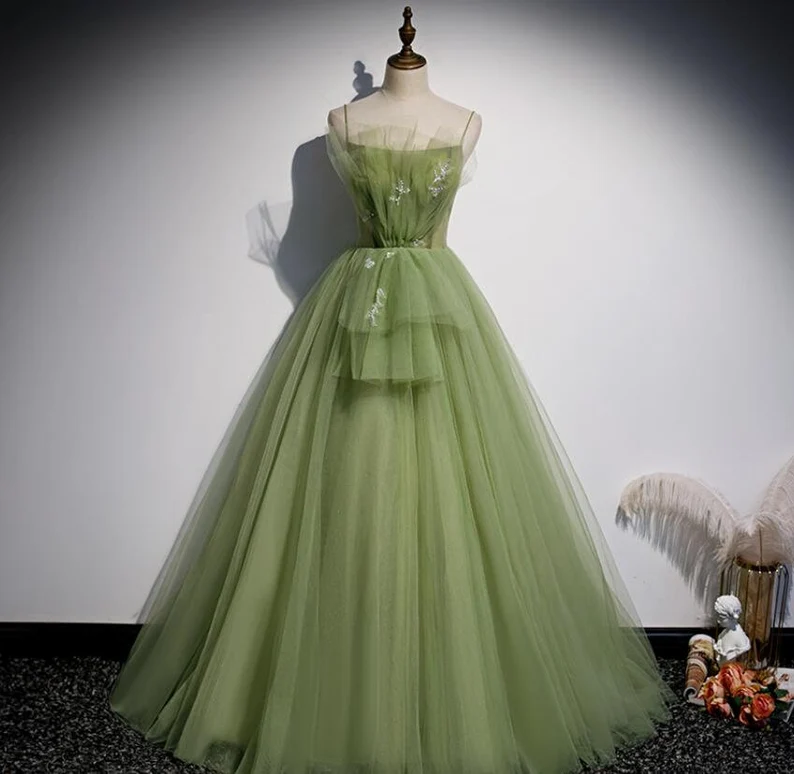 Girls Formal Evening Dress Women's Prom Dresses Party Graduation Gowns Long Green Party Dresses Y4379