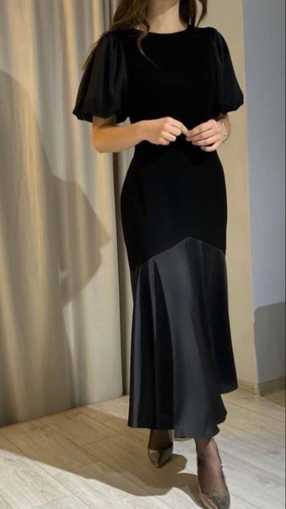 Elegant Black Modest Prom Dress - View 2 | VelvetHem