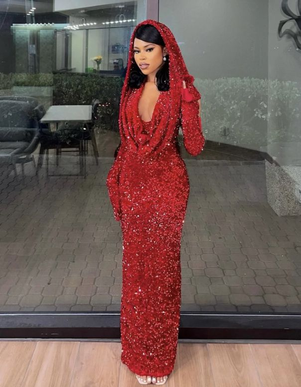Charming Red Sequin Sheath Prom Dress Red Evening Dress Y4701 - VelvetHem
