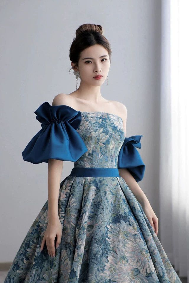 New Style Detachable Sleeve Long Prom Dress Unique Formal Evening Dress Y6081 - VelvetHem
