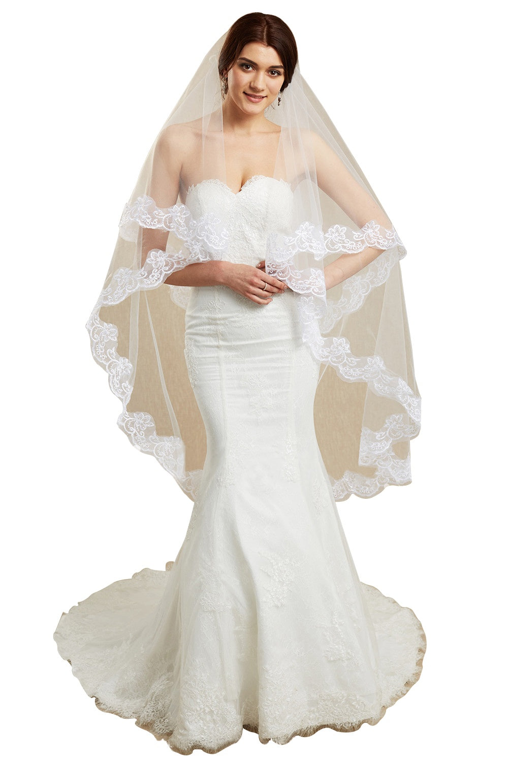 White Lace Wedding Veil