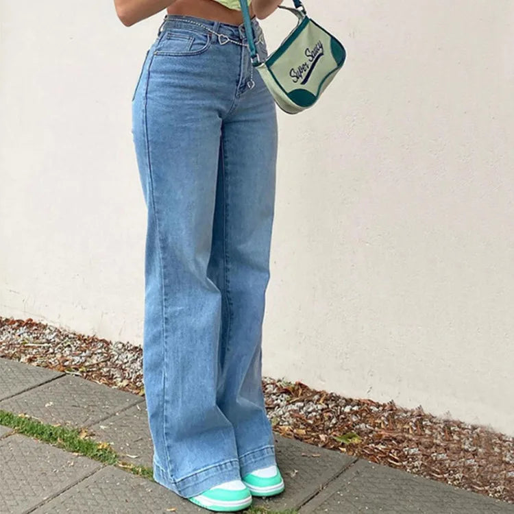 High Waist Bell Bottom Stretchy Denim Flared Women's Jeans