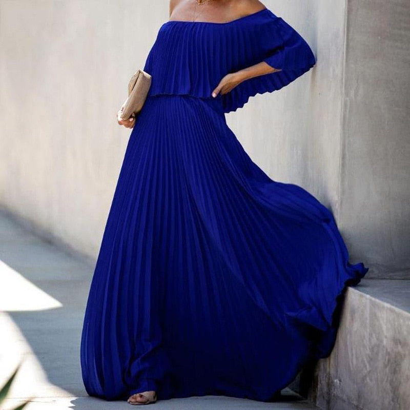 Strapless Chiffon Swing Dress