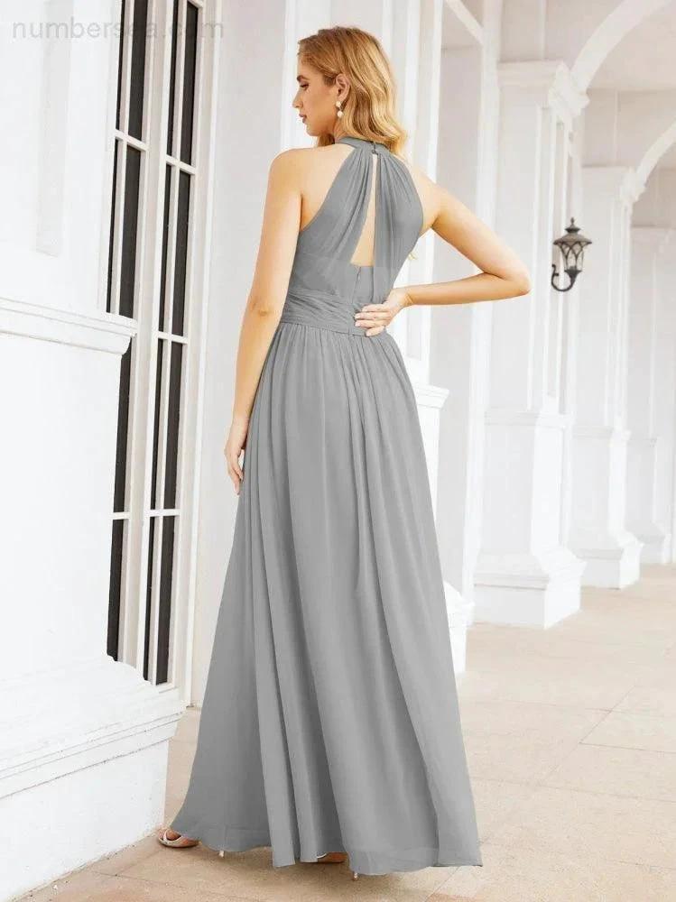 ZapDress Halter Sleeveless Bridesmaid Dresses Long for Party Wedding Evening 28054 (ZD17038)