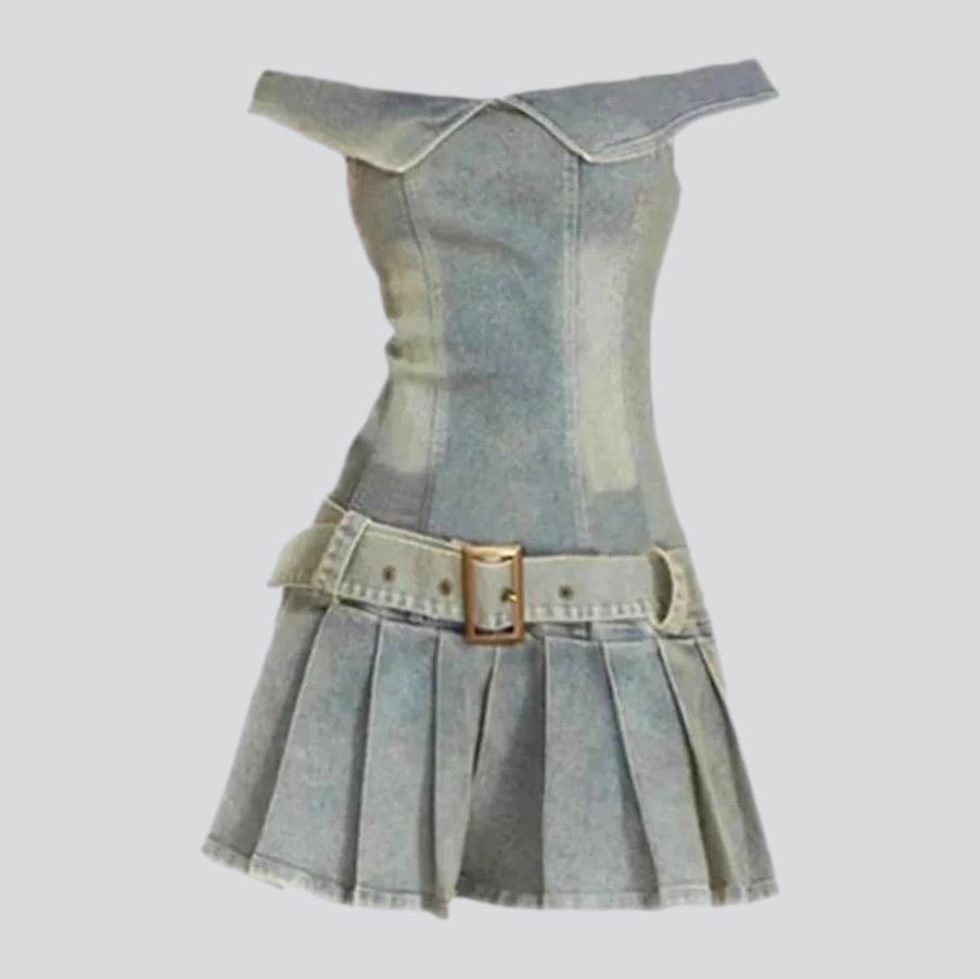 Women's strapless denim dress