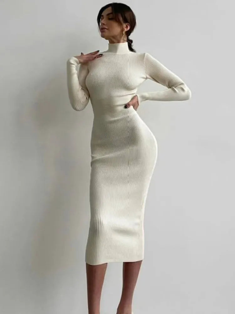 Black Party Evening Dresses for Women Spring Long Sleeve Bodycon Dress