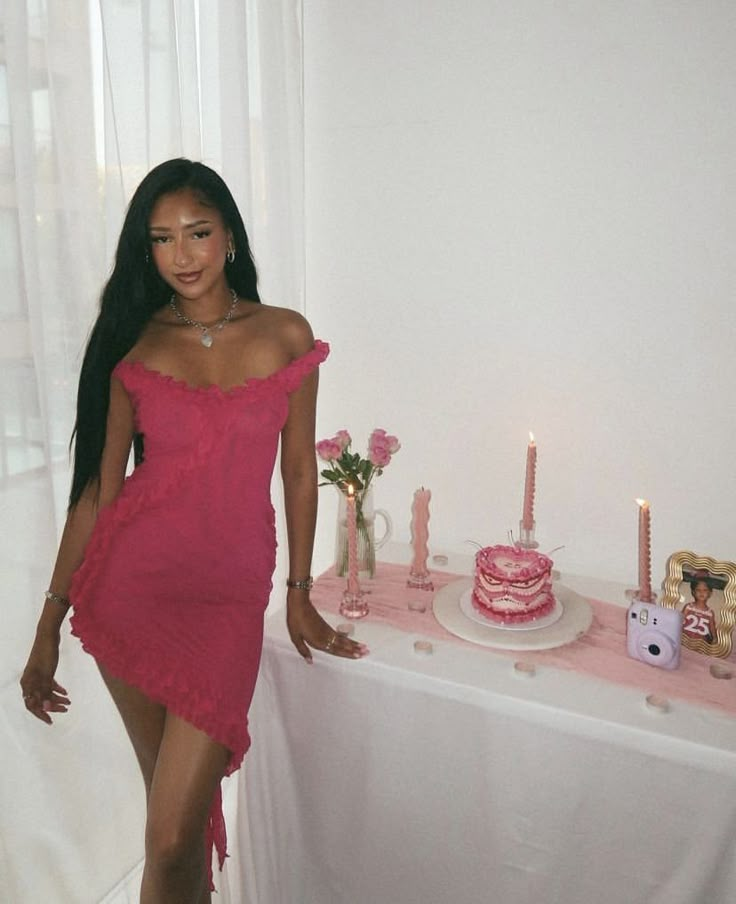 Elegant Hot Pink Ruffles Short Birthday Outfits Formal Graduation Homecoming Dress - VelvetHem