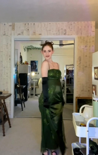 Charming Green Spaghetti Straps Satin Sequin Beaded Mermaid Prom Dresses Long Birthday Party Dress