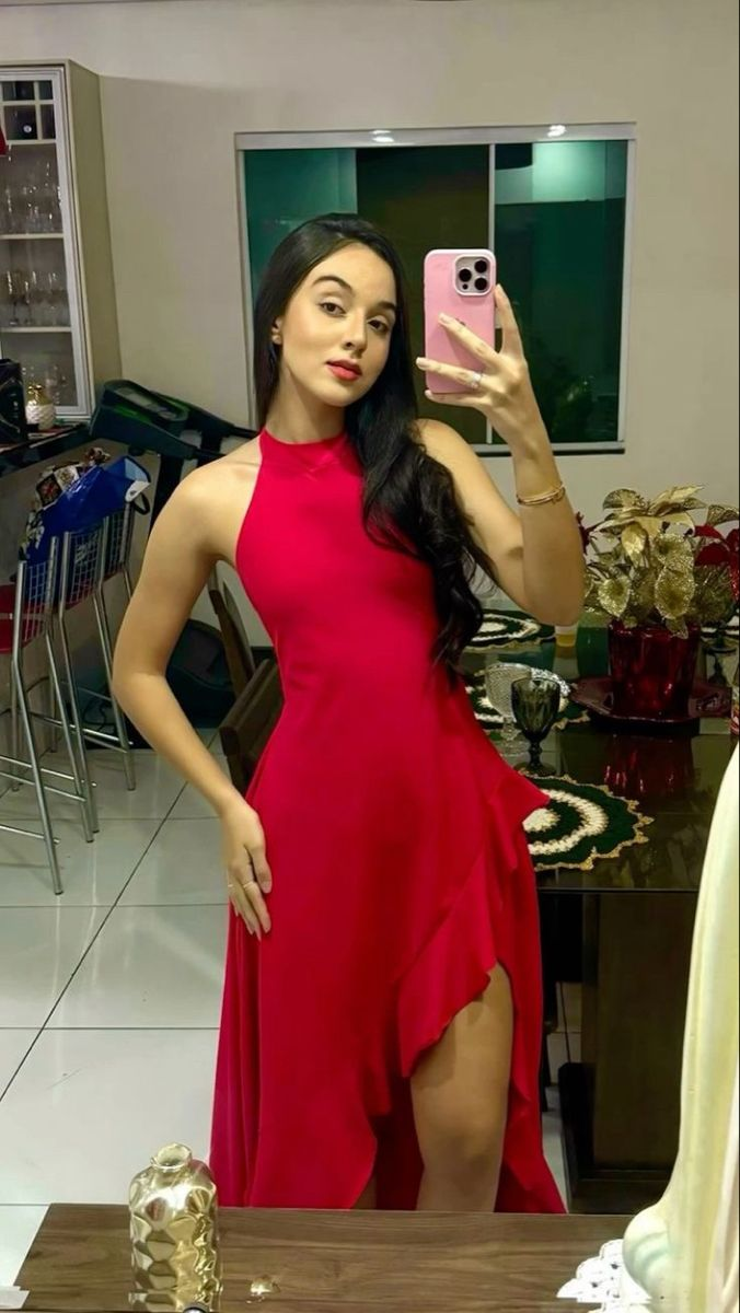 Red Sleeveless Slit Ruffles Prom Dress Evening Dress Y7788 - VelvetHem