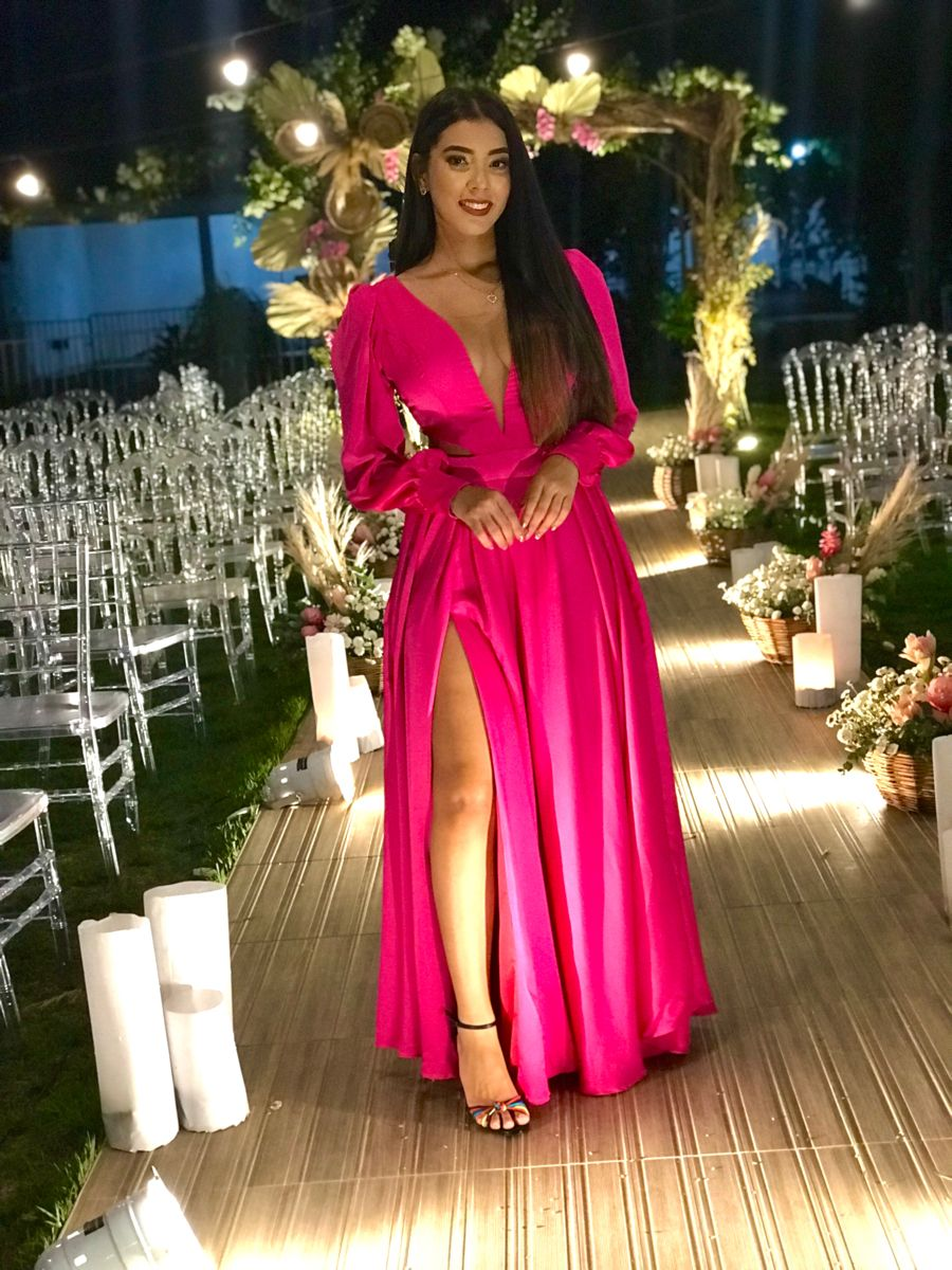 Modest A-line V Neck Satin Evening Dress Gala Dress Y5191 - VelvetHem