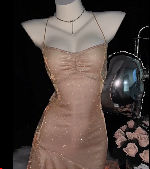 Simple Pink Spaghetti Straps Ruffles Short Homecoming Dress Cocktail Dress
