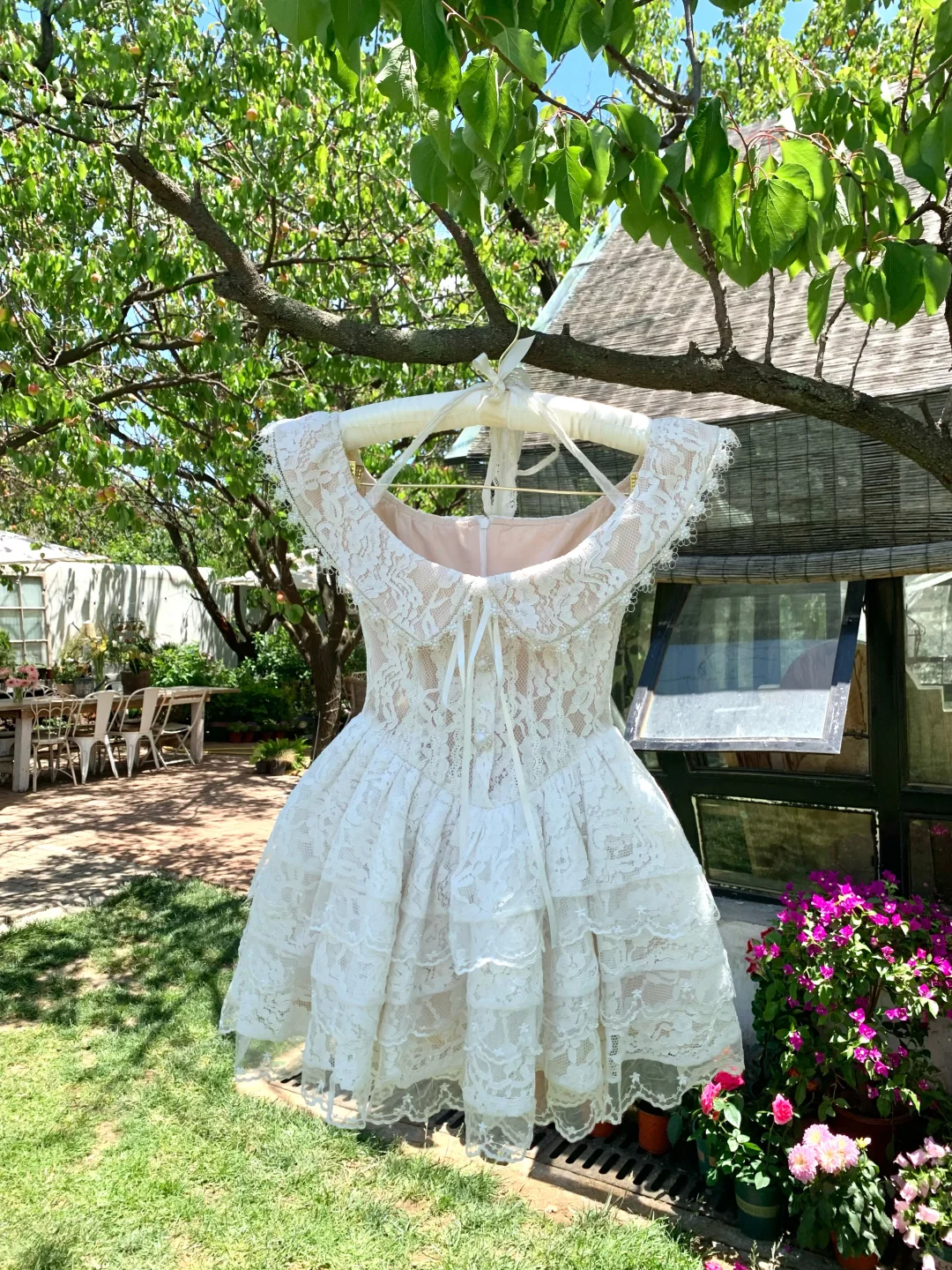 Vintage Lace Layered A Line Short 19th Birthday Outfits White Formal Graduation Homecoming Dress - View 4 | VelvetHem