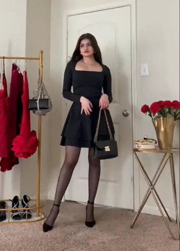 Sexy Black Party Dress Black Outfit Dress Short Homecoming Dress (ZD12640) - VelvetHem