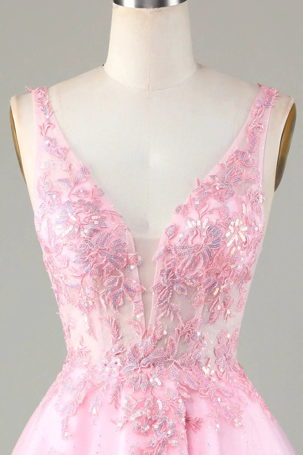 Cute Pink Glitter Sequin Short Backless Homecoming Dress with Appliques (ZD11444)