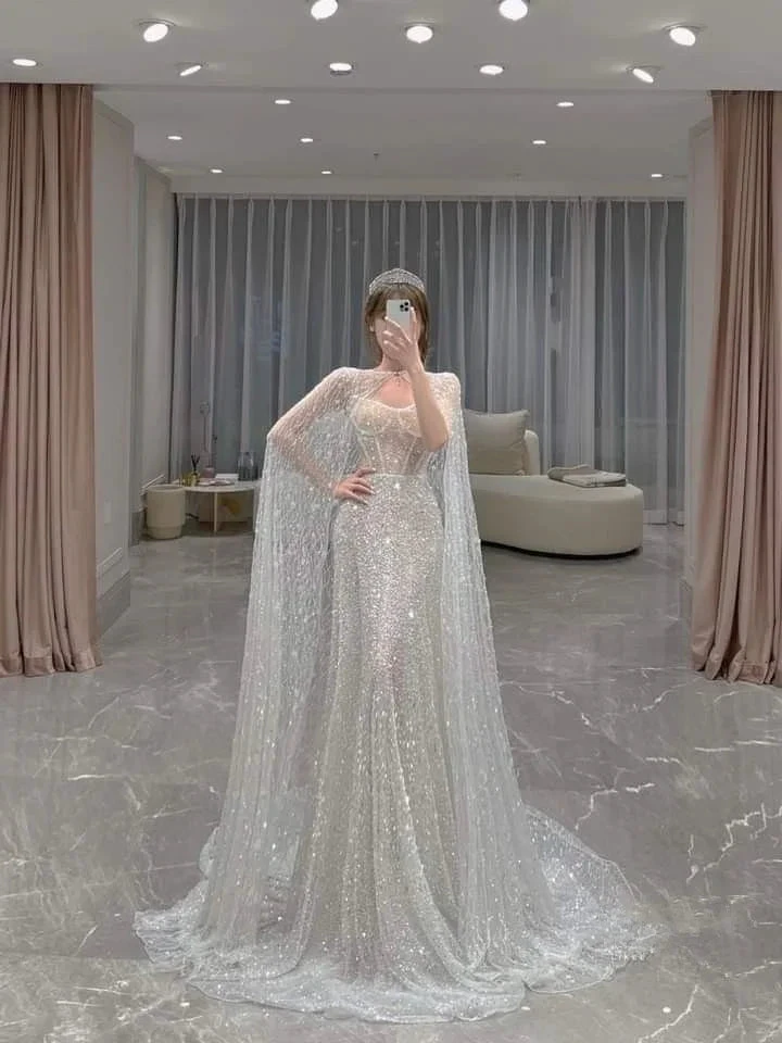 Stunning Mermaid Wedding Dress,Shiny Bridal Dress (ZD13658) - VelvetHem