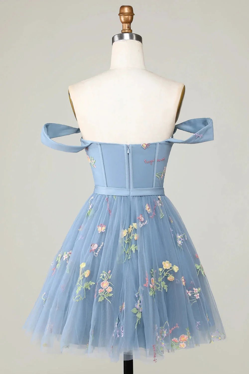 Cute A Line Sweetheart Purple Short Homecoming Dress with Embroidery (ZD11485)