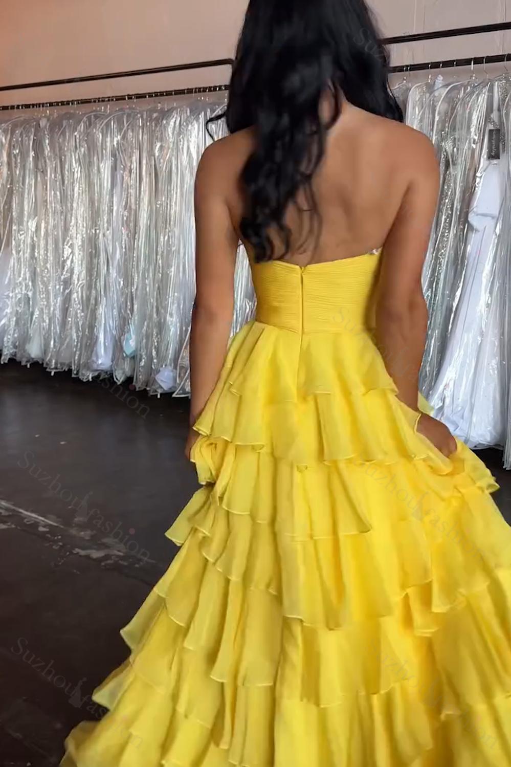 Orange Prom Dress A Line Sweetheart Long Formal Dress With Ruffles
