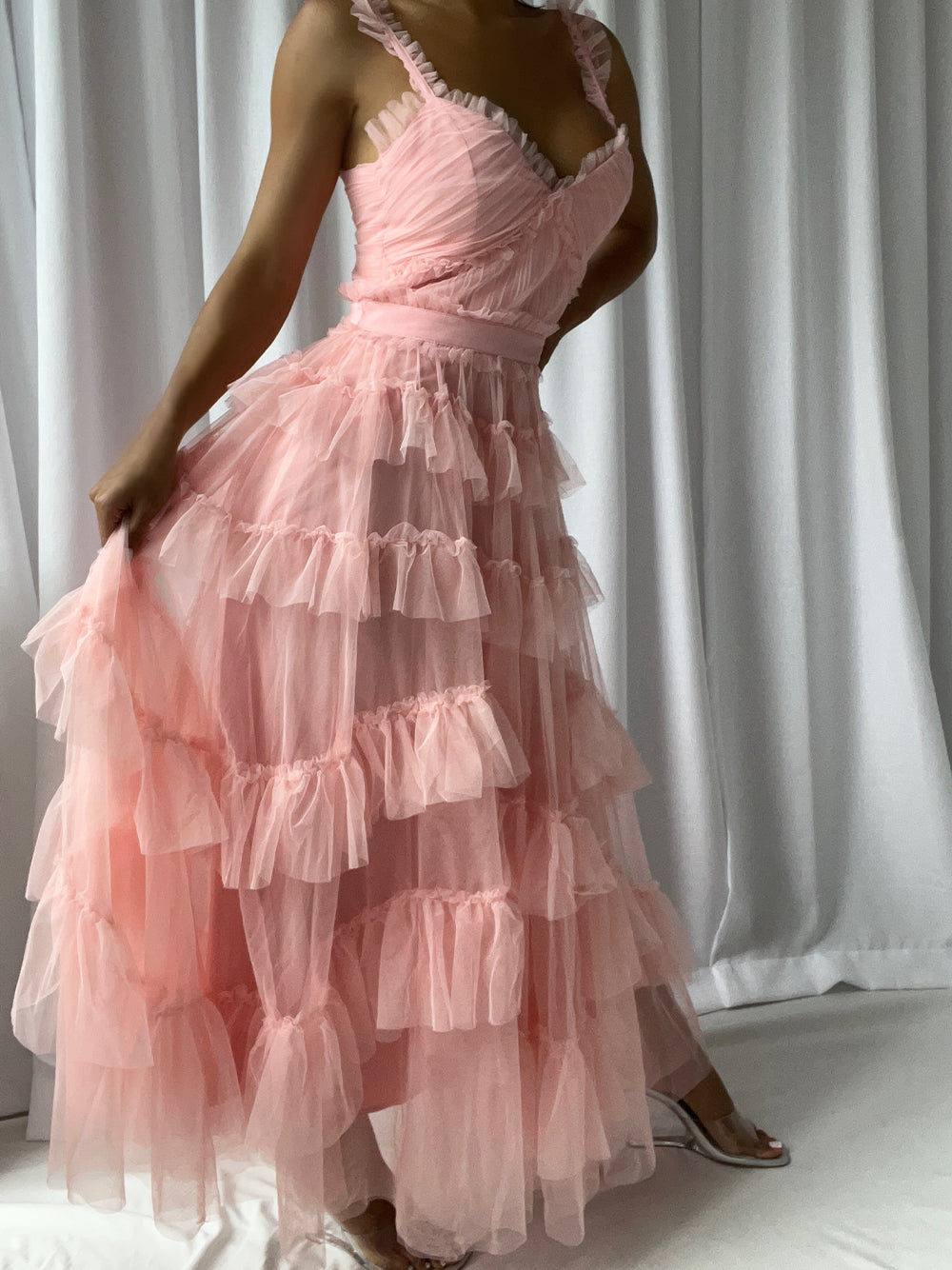 NILA Tulle Maxi Dress in Pink