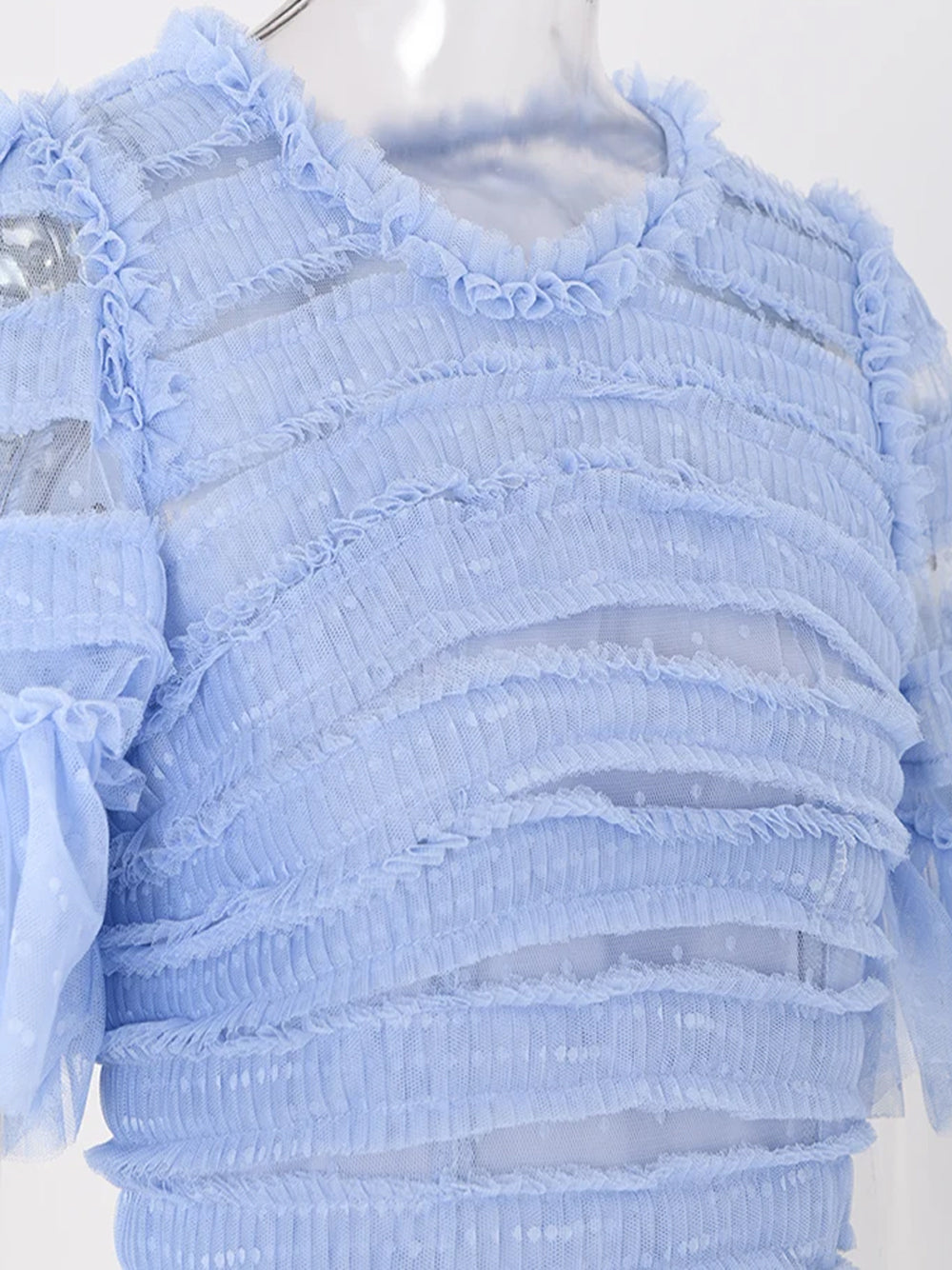 LANTE Ruffle Dress in Arctic Blue