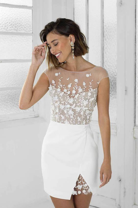 Perfect white bridal party dress homecoming dress - VelvetHem