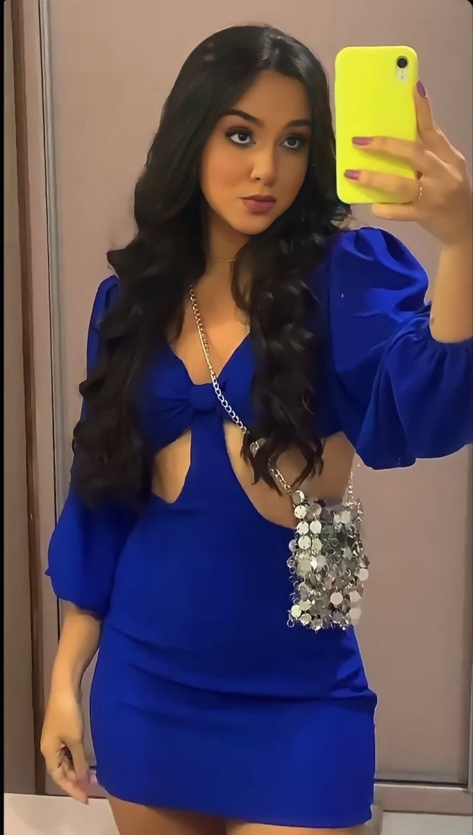 Royal Blue Waist Cut Out Homecoming Dress Women's Party Dress Y2452 - VelvetHem