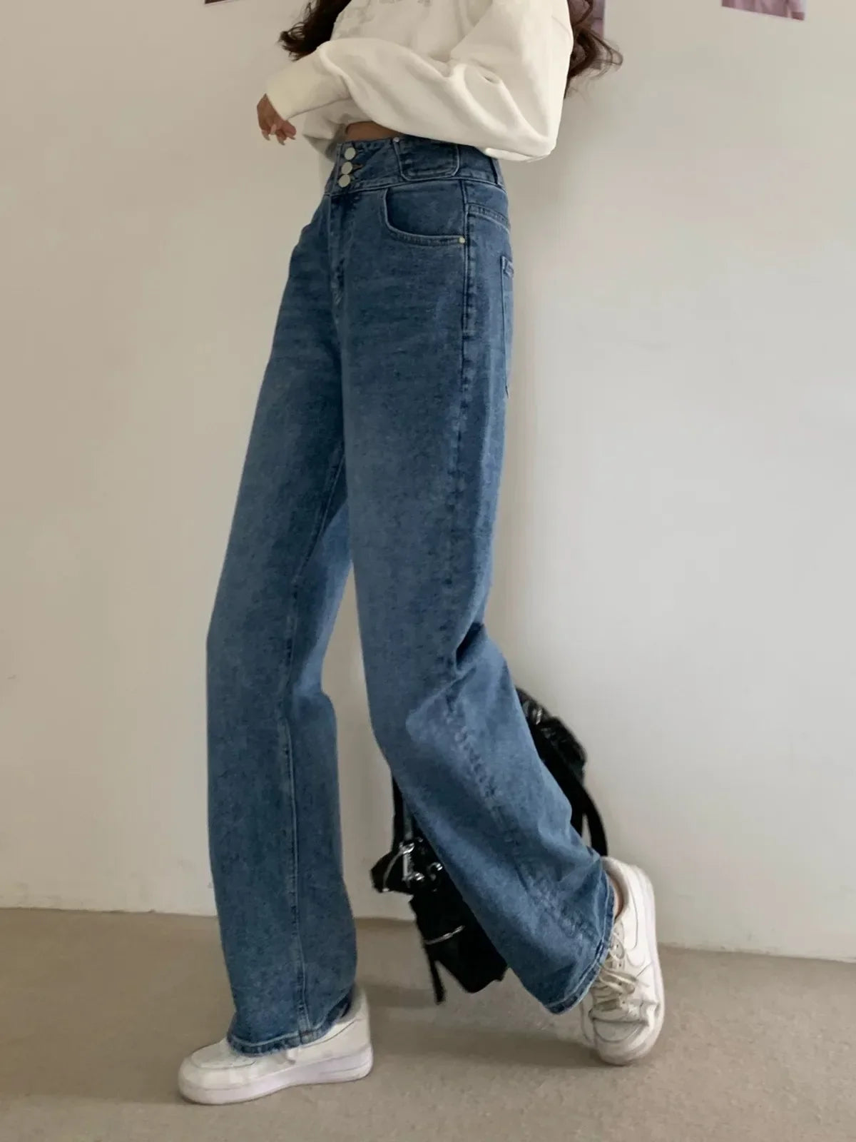 Streetwear Classic FullLength Denim Pants for Women