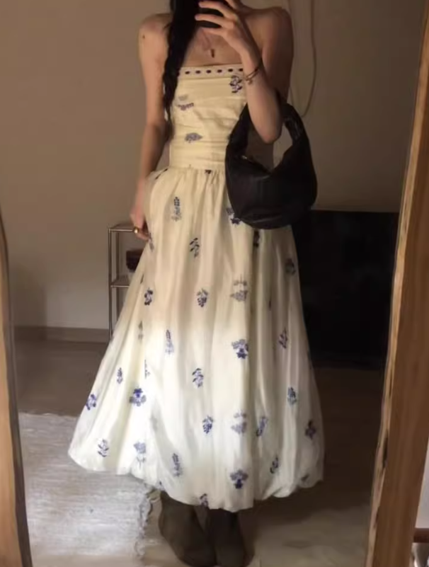New Pretty French-style Elegant Summer Women's Long Dress - VelvetHem