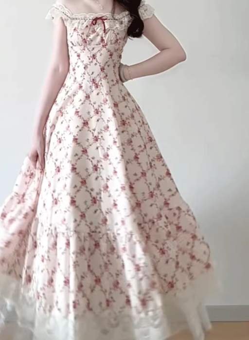 New Pretty French-style Elegant Summer Women's Long Dress - VelvetHem