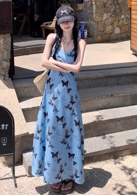 New Pretty French-style Elegant Summer Women's Long Dress - VelvetHem