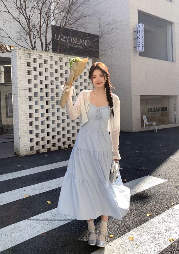 New Pretty French-style Elegant Summer Women's Long Dress - VelvetHem