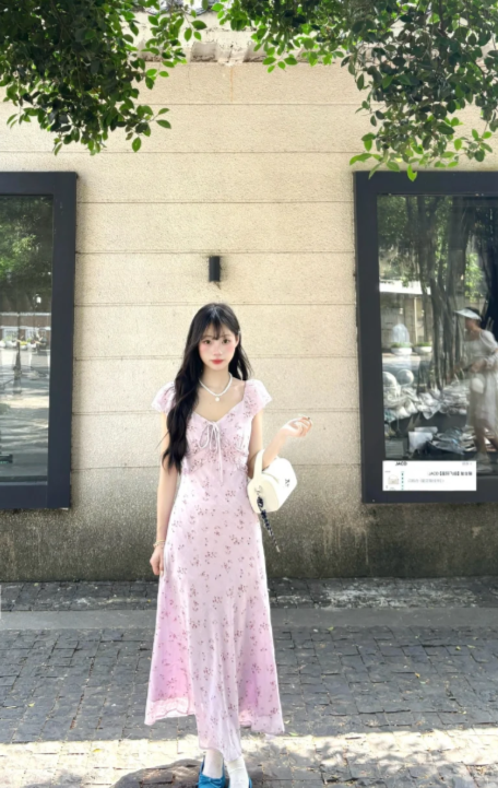 New Pretty French-style Elegant Summer Women's Long Dress - VelvetHem