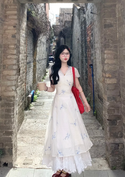 New Pretty French-style Elegant Summer Women's Long Dress - VelvetHem