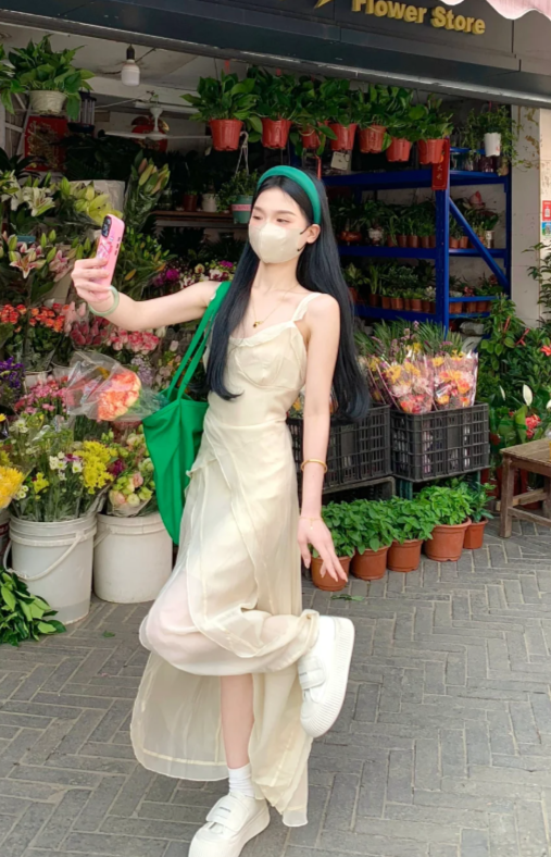 New Pretty French-style Elegant Summer Women's Long Dress - VelvetHem