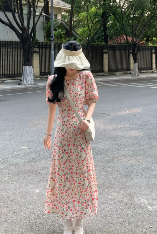 New Pretty French-style Elegant Summer Women's Long Dress - VelvetHem