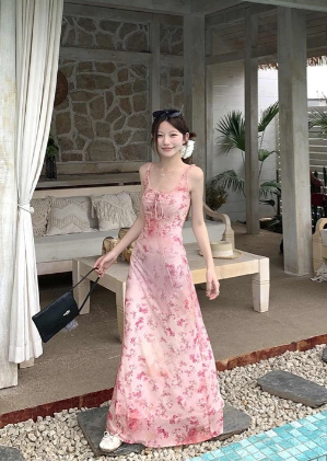 New Pretty French-style Elegant Summer Women's Long Dress - VelvetHem