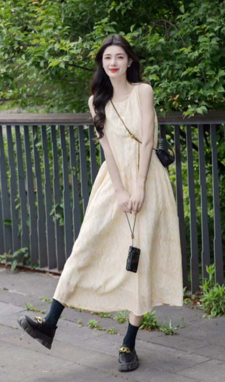 New Pretty French-style Elegant Summer Women's Long Dress - VelvetHem