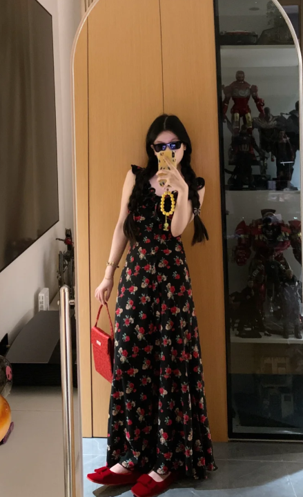 New Pretty French-style Elegant Summer Women's Long Dress - VelvetHem