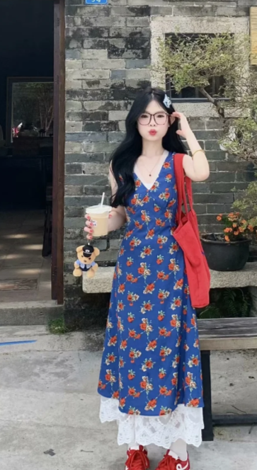 New Pretty French-style Elegant Summer Women's Long Dress - VelvetHem