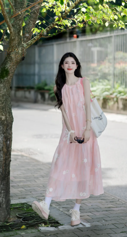 New Pretty French-style Elegant Summer Women's Long Dress - VelvetHem