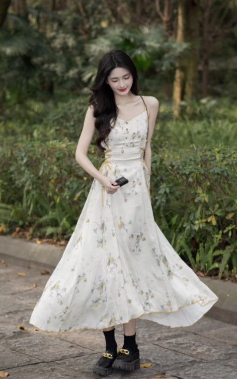 New Pretty French-style Elegant Summer Women's Long Dress - VelvetHem