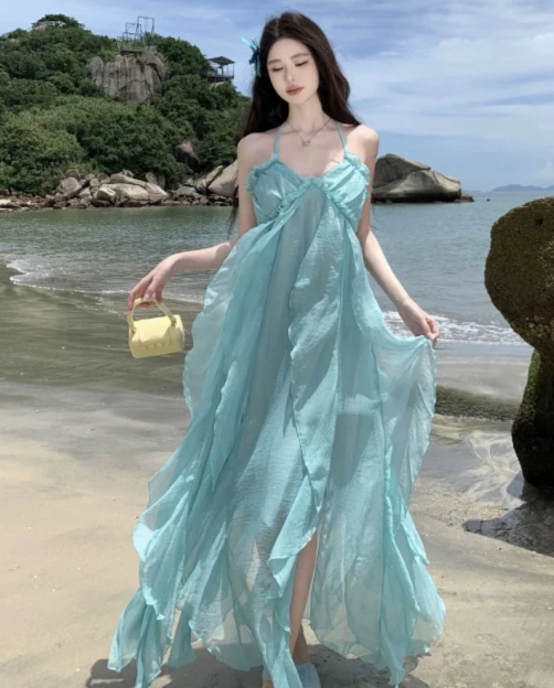 New Pretty French-style Elegant Summer Women's Long Dress - VelvetHem