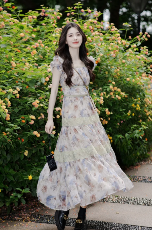 New Pretty French-style Elegant Summer Women's Long Dress - VelvetHem