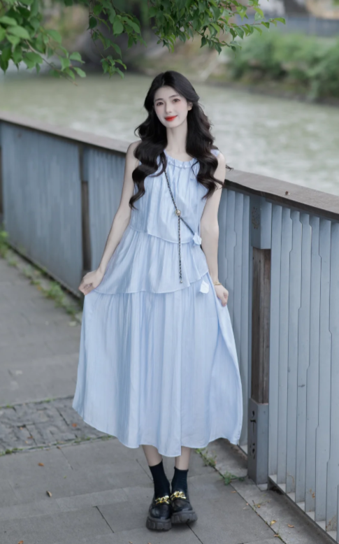 New Pretty French-style Elegant Summer Women's Long Dress - VelvetHem
