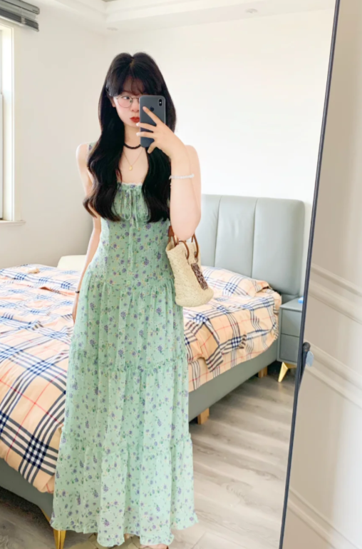 New Pretty French-style Elegant Summer Women's Long Dress - VelvetHem