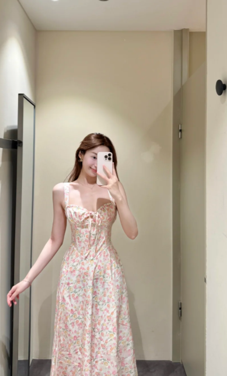 New Pretty French-style Elegant Summer Women's Long Dress - VelvetHem