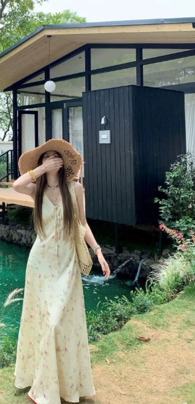 New Pretty French-style Elegant Summer Women's Long Dress - VelvetHem