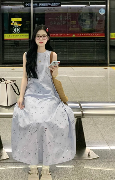 New Pretty French-style Elegant Summer Women's Long Dress - VelvetHem